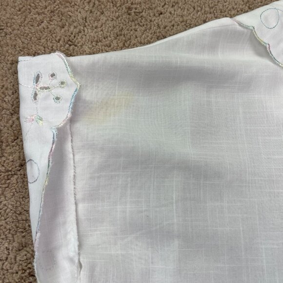 JR Bentley Shirt Womens 16 White Embroidered Rainbow Button Cottagecore Vintage - Picture 10 of 10